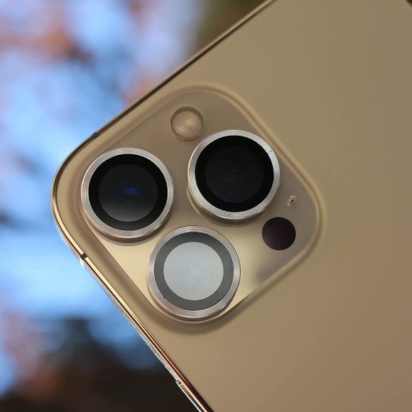 CAMERA LENS PRO DROP/ANTI DUST (SILVER) 2 PC IPHONE 12 PRO MAX - Picture 2 of 7